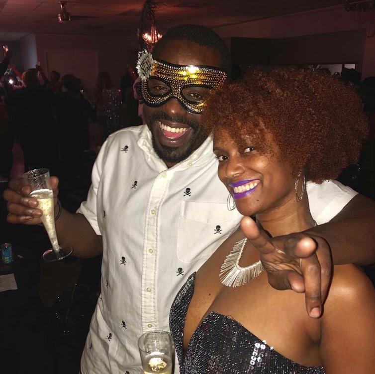 Tripoli at a masquerade party with a friend