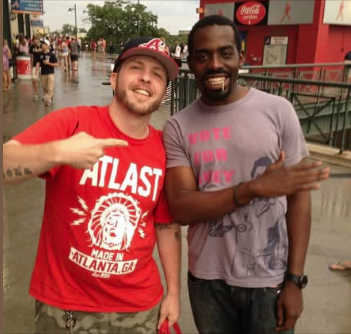 Tripoli smiling with a friend in Atlanta