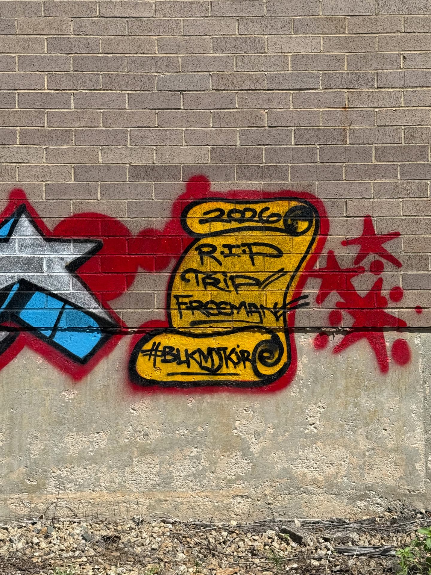 R.I.P. Trip Freeman memorial scroll painted by friends