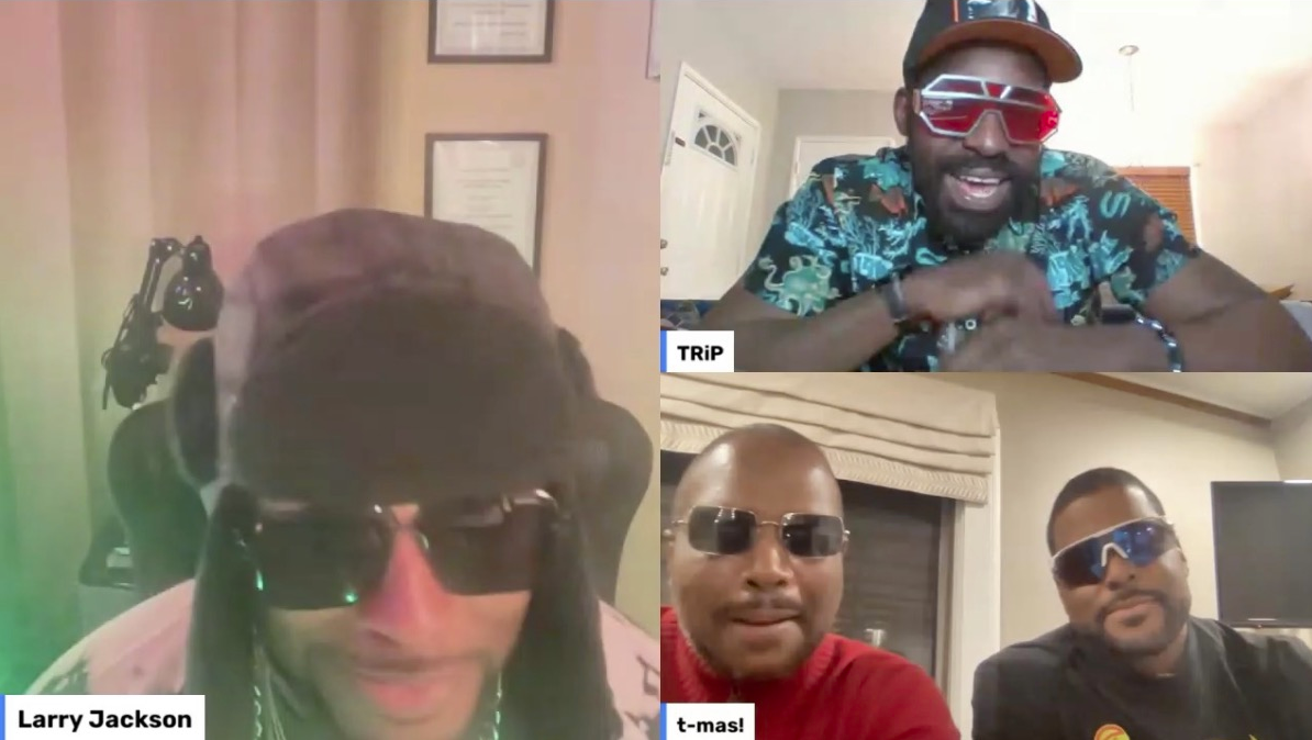 Tripoli on a video call with Larry Jackson and friends